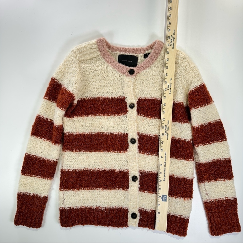 Maison Scotch wool alpaca striped cardigan cozy knit size 2 - Picture 9 of 11